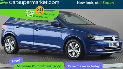 Used VW Polo SE 95 HP (69 kW) 2019 Blue Hatchback