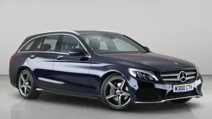 Used Mercedes C220 AMG line 170 HP (125 kW) 2018 Blue Estate