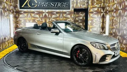 Used Mercedes C200 AMG line 184 HP (135 kW) 2020 Silver Cabriolet