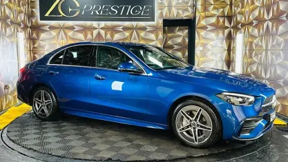 Used Mercedes C300e AMG line 313 HP (230 kW) 2023 Blue Sedan