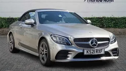 Used Mercedes C220 AMG line 194 HP (142 kW) 2021 Silver Cabriolet