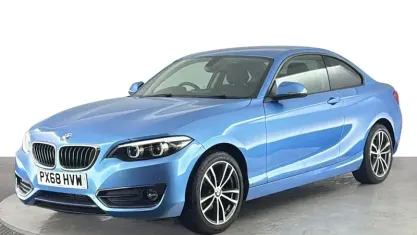 Begagnad BMW 218 Sport Line 150 HK (110 kW) 2019 Blå Sportkupé