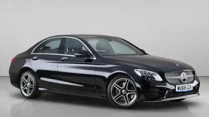 Used Mercedes C300 AMG line 258 HP (189 kW) 2018 Black Sedan