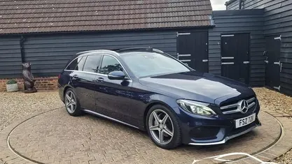 Begagnad Mercedes C220 AMG Line Premium 170 HK (125 kW) 2017 Blå Kombi