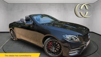 Used Mercedes E400 AMG line 340 HP (250 kW) 2021 Black Cabriolet