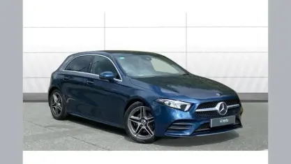 Used Mercedes A180 AMG line 136 HP (100 kW) 2021 Blue Hatchback
