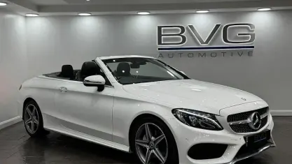 Used Mercedes C220 AMG line 170 HP (125 kW) 2017 White Cabriolet