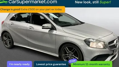 Used Mercedes A200 AMG line 136 HP (100 kW) 2017 Silver Hatchback