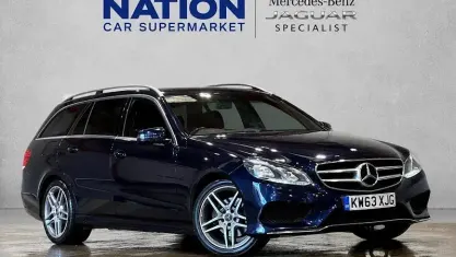 Used Mercedes E220 AMG 170 HP (125 kW) 2014 Blue Estate