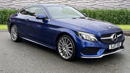 Used Mercedes C300 AMG line 245 HP (180 kW) 2017 Blue Coupe