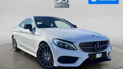 Begagnad Mercedes C250 AMG Line Premium Plus 204 HK (150 kW) 2018 Vit Sportkupé