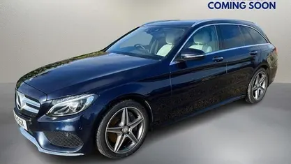 Used Mercedes C250 AMG line 204 HP (150 kW) 2016 Blue Estate