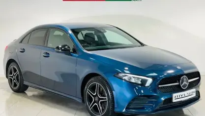 Used Mercedes A250 AMG line 218 HP (160 kW) 2021 Blue Sedan
