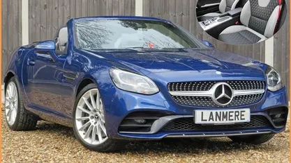 Brilliant blue Used 2017 Mercedes SLC200 AMG line Cabriolet | £17,995 (Fair price)