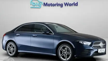 Used Mercedes A250 AMG line 259 HP (190 kW) 2021 Blue Sedan