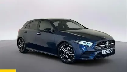 Used Mercedes A200 AMG line 163 HP (119 kW) 2022 Blue Hatchback