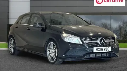 Used Mercedes A180 AMG line 122 HP (89 kW) 2018 Black Hatchback