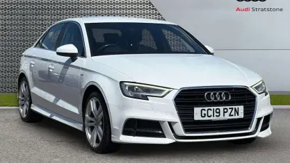Used Audi A3 S-Line 150 HP (110 kW) 2019 White Sedan