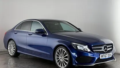 Used Mercedes C200 AMG line 184 HP (135 kW) 2017 Blue Sedan