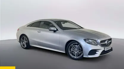 Used Mercedes E350 AMG line 313 HP (230 kW) 2019 Silver Coupe