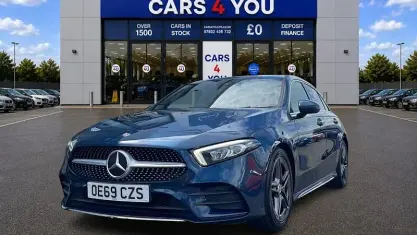 Used Mercedes A200 AMG line 163 HP (119 kW) 2019 Blue Hatchback