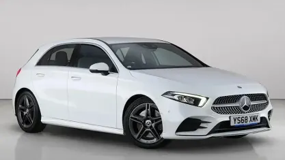 Used Mercedes A250 AMG line 224 HP (164 kW) 2019 White Hatchback