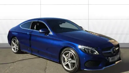 Begagnad Mercedes C200 AMG Line Premium Plus 184 HK (135 kW) 2018 Blå Sportkupé
