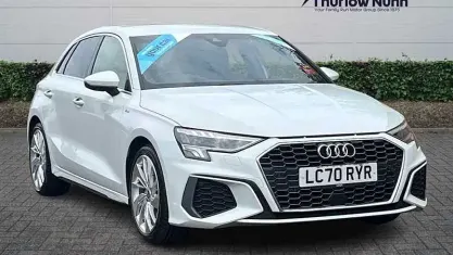 Used Audi A3 Sportback S-Line 110 HP (80 kW) 2020 White Hatchback