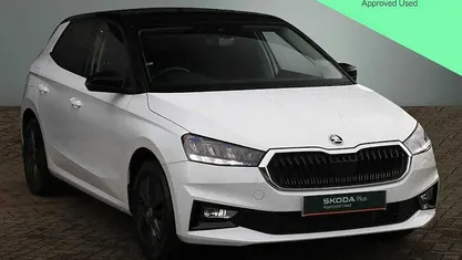 Used Skoda Fabia Design Edition 116 HP (85 kW) 2025 Moon white metallic black magic pearl effect Hatchback
