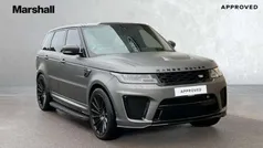 Metallic santorini black Used 2021 Land Rover Range Rover Sport SVR SUV | £55,133 (Fair price)