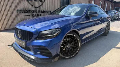 Used Mercedes C200 AMG line 184 HP (135 kW) 2021 Blue Coupe