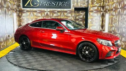 Used Mercedes C220 AMG line 194 HP (142 kW) 2019 Red Coupe