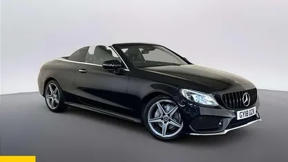 Used Mercedes C220 AMG line 170 HP (125 kW) 2018 Black Cabriolet