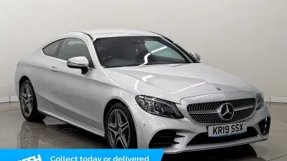 Used Mercedes C220 AMG Line Premium 194 HP (142 kW) 2019 Silver Coupe