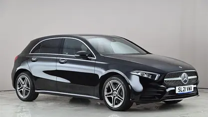 Used Mercedes A250 AMG line 218 HP (160 kW) 2021 Black Hatchback