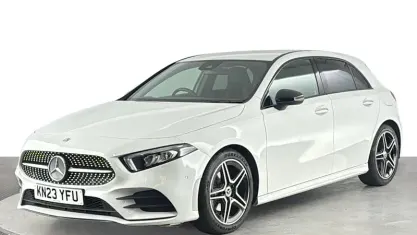 Used Mercedes A180 AMG line 136 HP (100 kW) 2023 White Hatchback