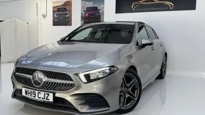 Used Mercedes A180 AMG Line Premium 136 HP (100 kW) 2019 Silver Hatchback