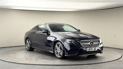 Used Mercedes E220 AMG line 194 HP (142 kW) 2020 Cavansite blue Coupe