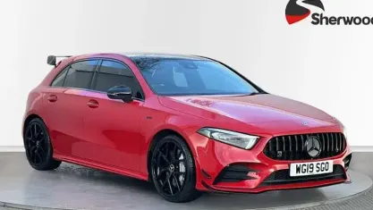 Used Mercedes A35 AMG Premium Plus 306 HP (225 kW) 2019 Red Hatchback