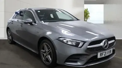 Used Mercedes A250 AMG line 218 HP (160 kW) 2021 Grey Hatchback