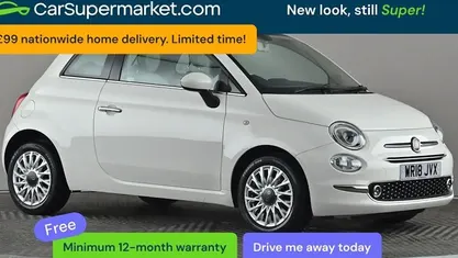 Used Fiat 500 Lounge 69 HP (50 kW) 2018 White Hatchback