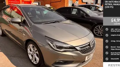 Used Vauxhall Astra SRi 101 HP (74 kW) 2017 Grey Hatchback