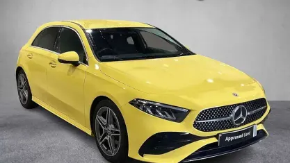 Used Mercedes A180 AMG line 136 HP (100 kW) 2023 Yellow Hatchback