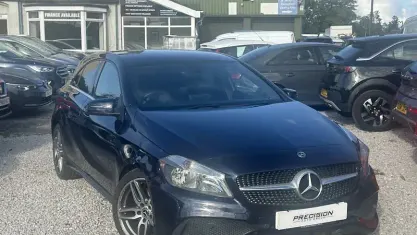 Used Mercedes A200 AMG line 136 HP (100 kW) 2017 Blue Hatchback