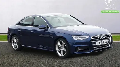 Used Audi A4 S-Line 150 HP (110 kW) 2018 Blue Sedan