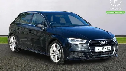 Used Audi A3 Sportback S-Line 150 HP (110 kW) 2018 Black Hatchback
