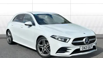 Used Mercedes A200 AMG line 163 HP (119 kW) 2021 White Hatchback