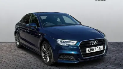 Used Audi A3 S-Line 116 HP (85 kW) 2017 Blue Sedan