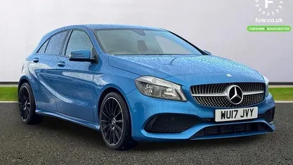 Used Mercedes A200 AMG line 136 HP (100 kW) 2017 Blue Hatchback