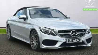 Used Mercedes C220 AMG line 170 HP (125 kW) 2017 Silver Cabriolet
